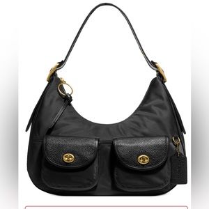 Coach Nylon Vintage Rose Print Interior Hobo